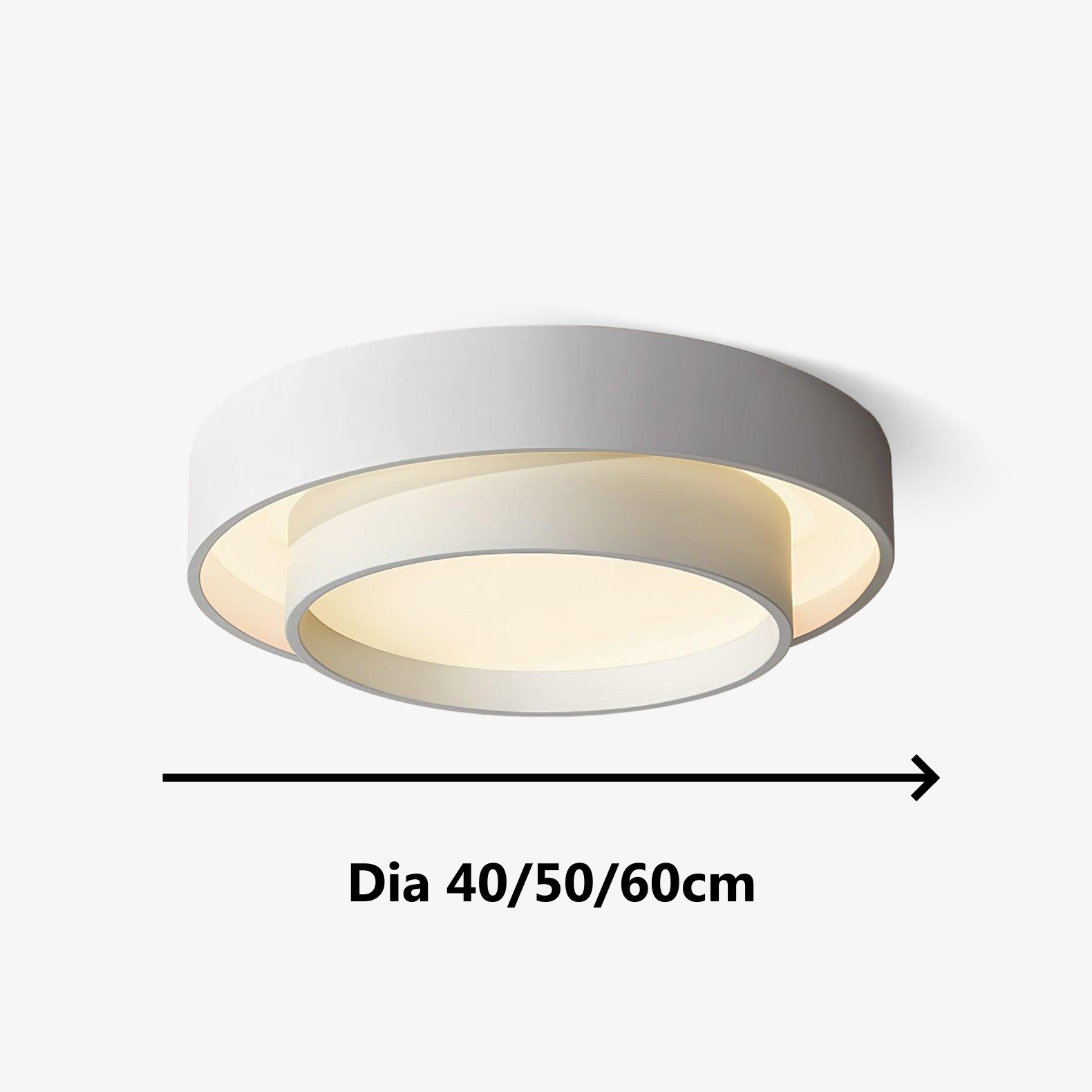 Ceiling light dimensions: 40, 50 or 60 centimeters