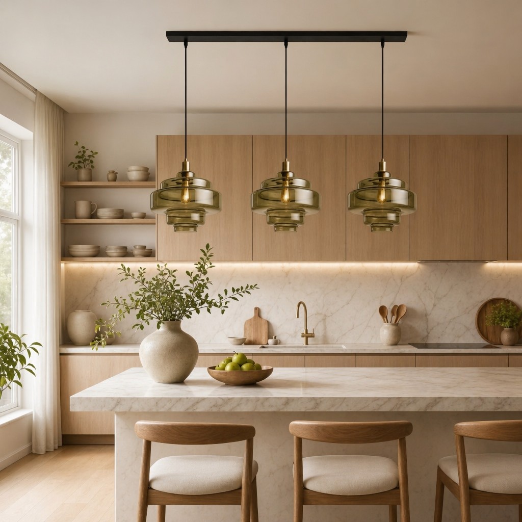Existing Ivon three-piece pendant set installation