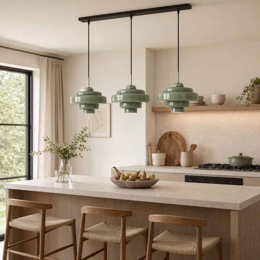Existing Ivon three-piece pendant set installation