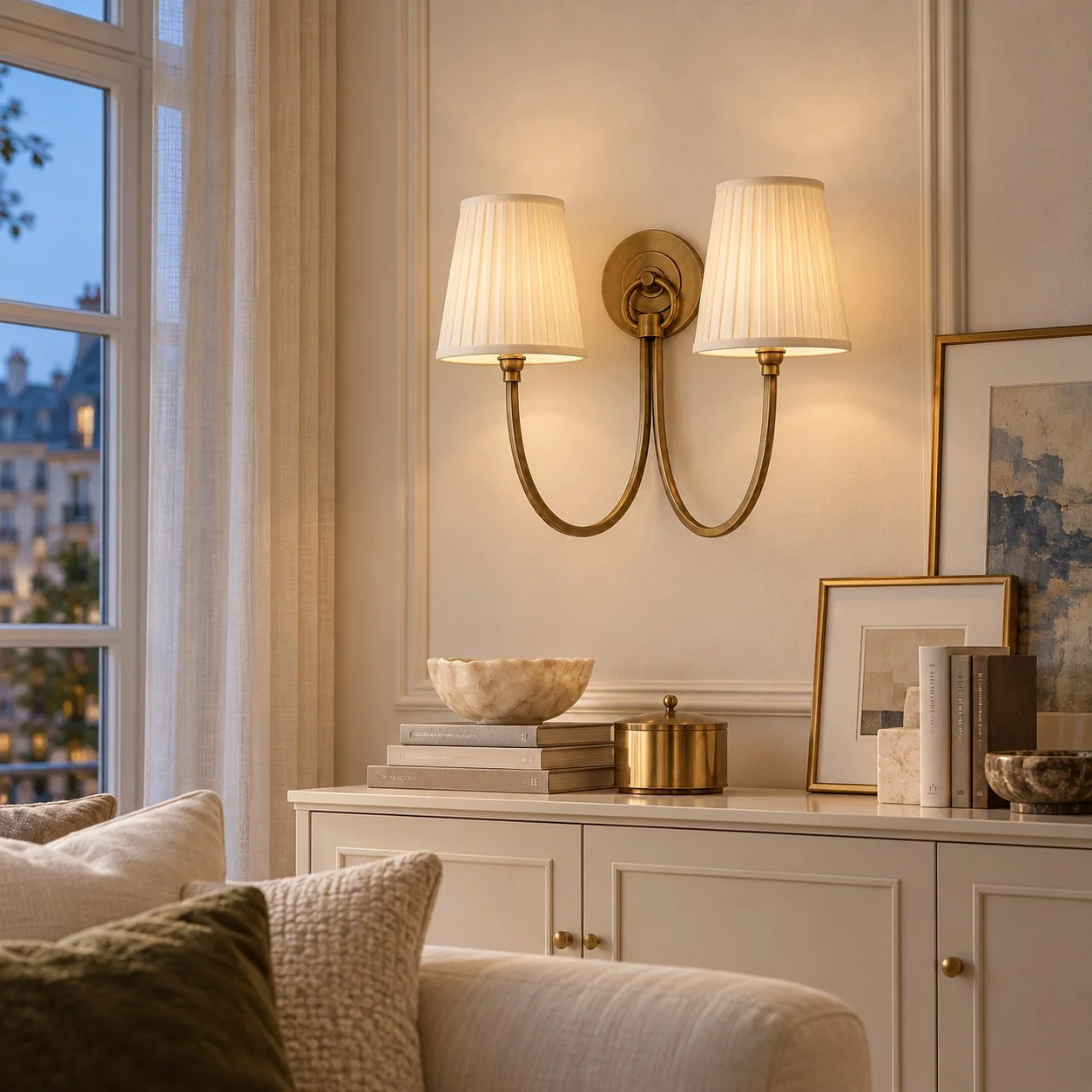 Ananke wall sconce switched on