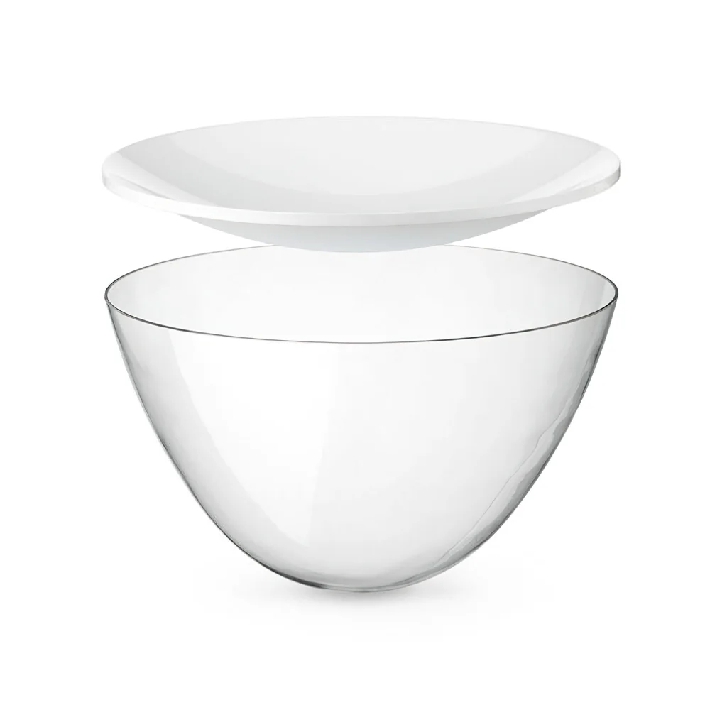Glass bowl and reflector detail
