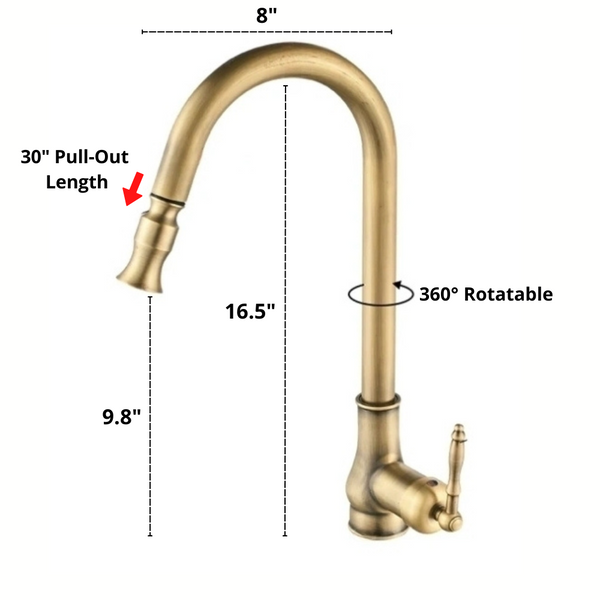 Antique bronze touch faucet dimensions