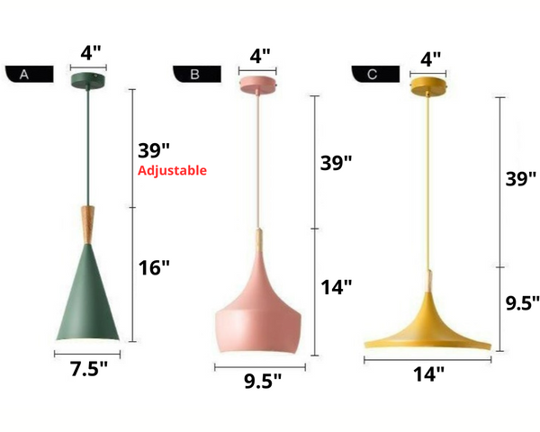 Colby Nordic Pendant Light Dimensions