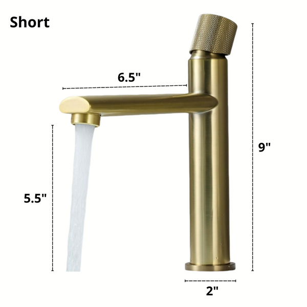 Levi Modern Slim Bathroom Faucet Short Dimensions