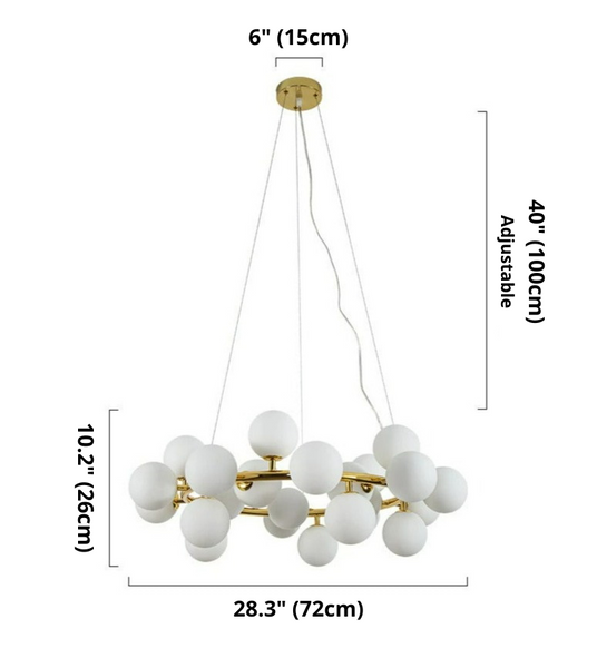 Elena Multi-Bulb Chandelier Dimensions