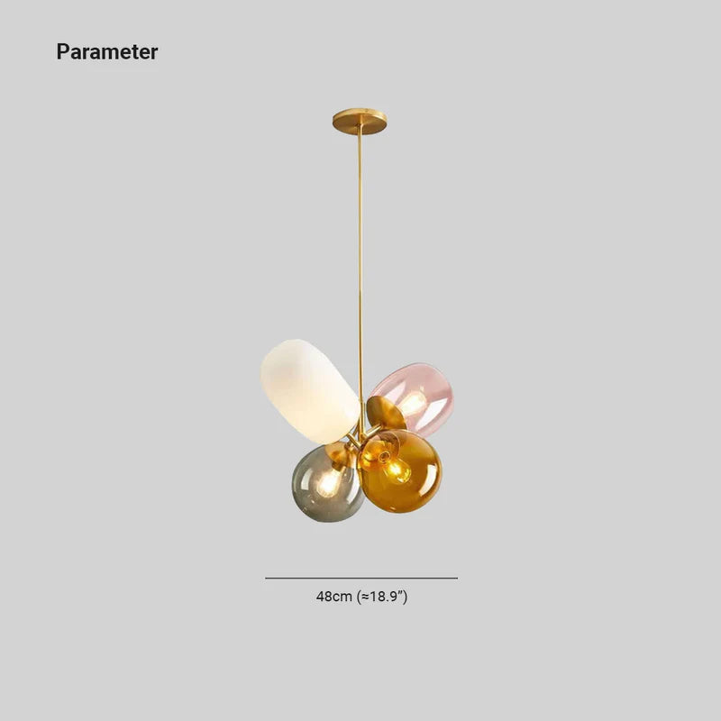 Morandi Decorativa Globo Metal/Vidrio Lámpara Colgante, Mehrfarbig