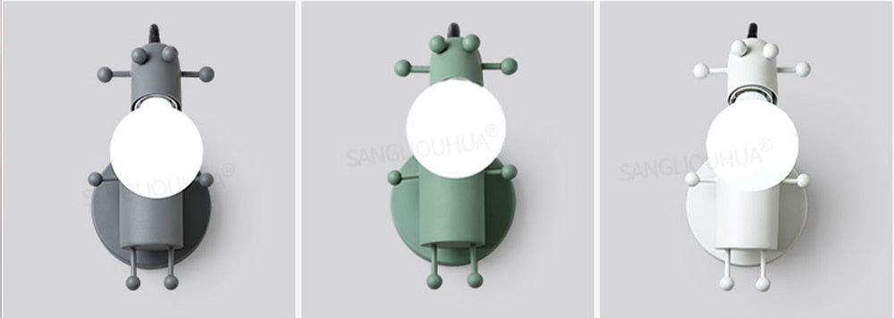 Lampes de fourmis de robot en métal de minimalisme créatif moderne pour des enfants