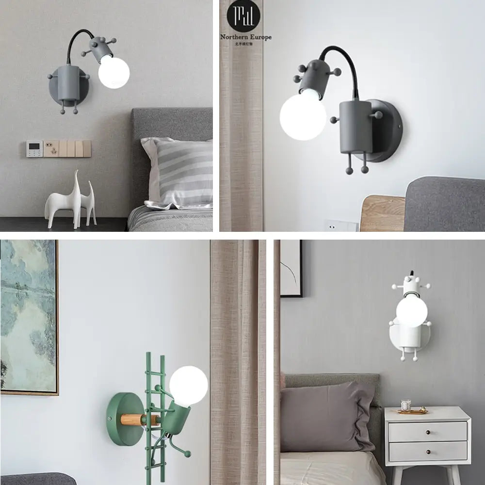 Lampes de fourmis de robot en métal de minimalisme créatif moderne pour des enfants