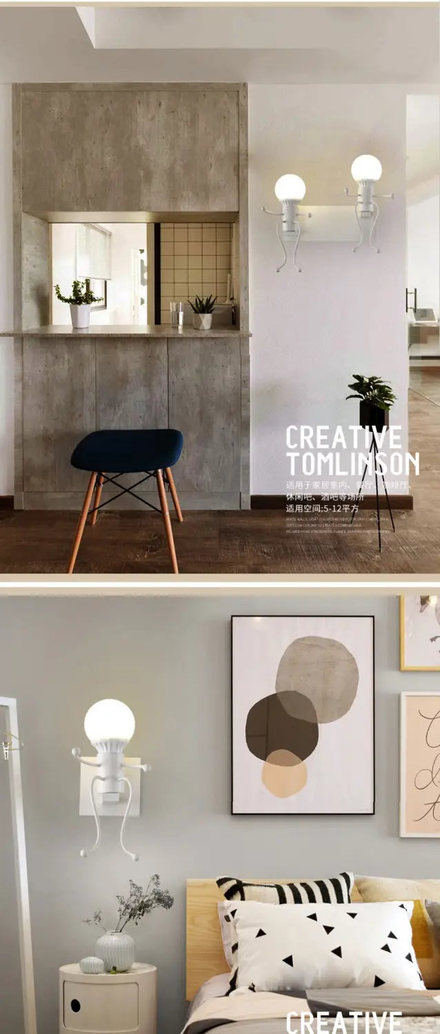 Lampes de fourmis de robot en métal de minimalisme créatif moderne pour des enfants