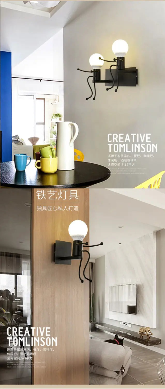 Lampes de fourmis de robot en métal de minimalisme créatif moderne pour des enfants