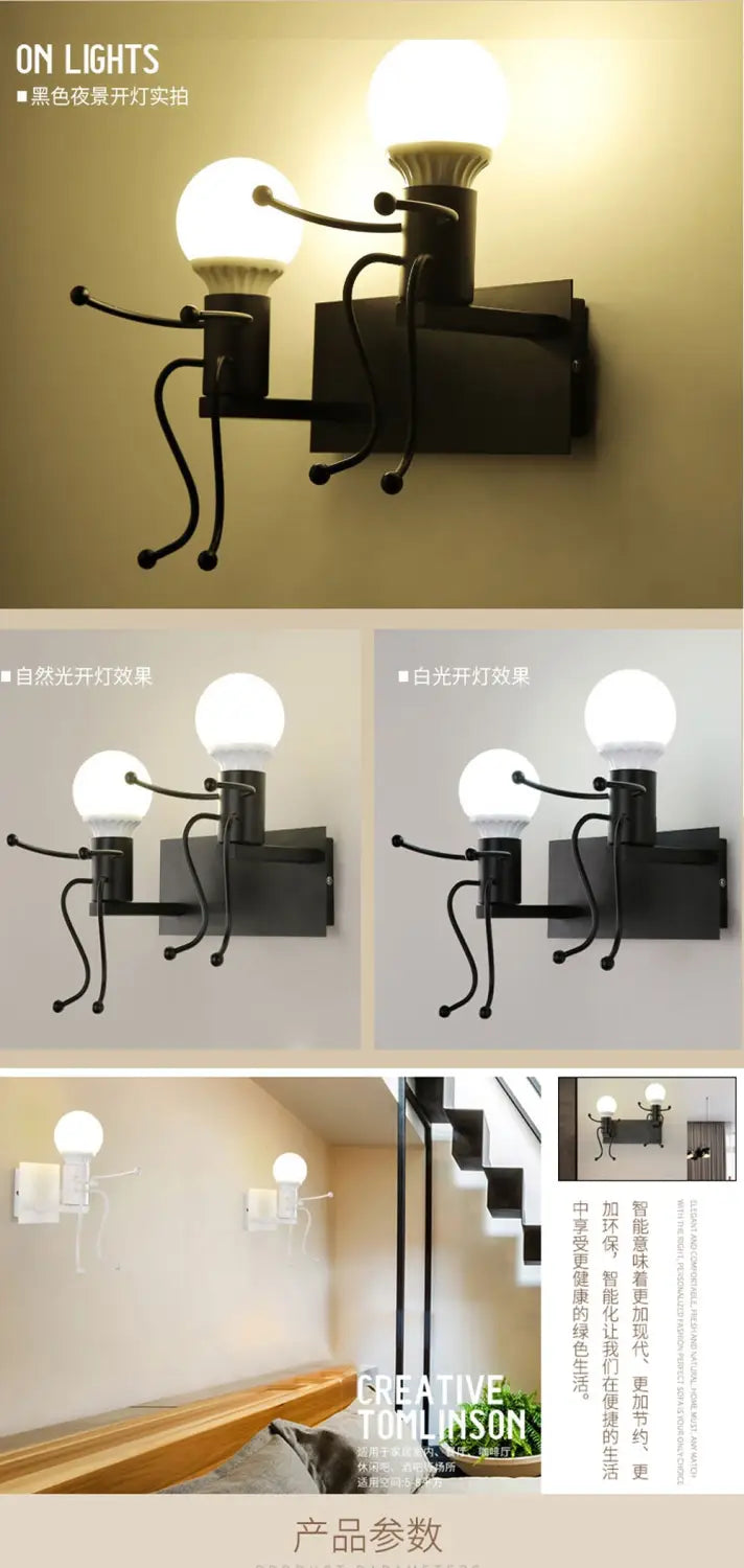 Lampes de fourmis de robot en métal de minimalisme créatif moderne pour des enfants