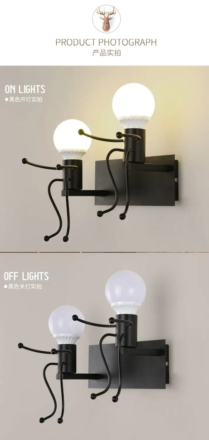 Lampes de fourmis de robot en métal de minimalisme créatif moderne pour des enfants