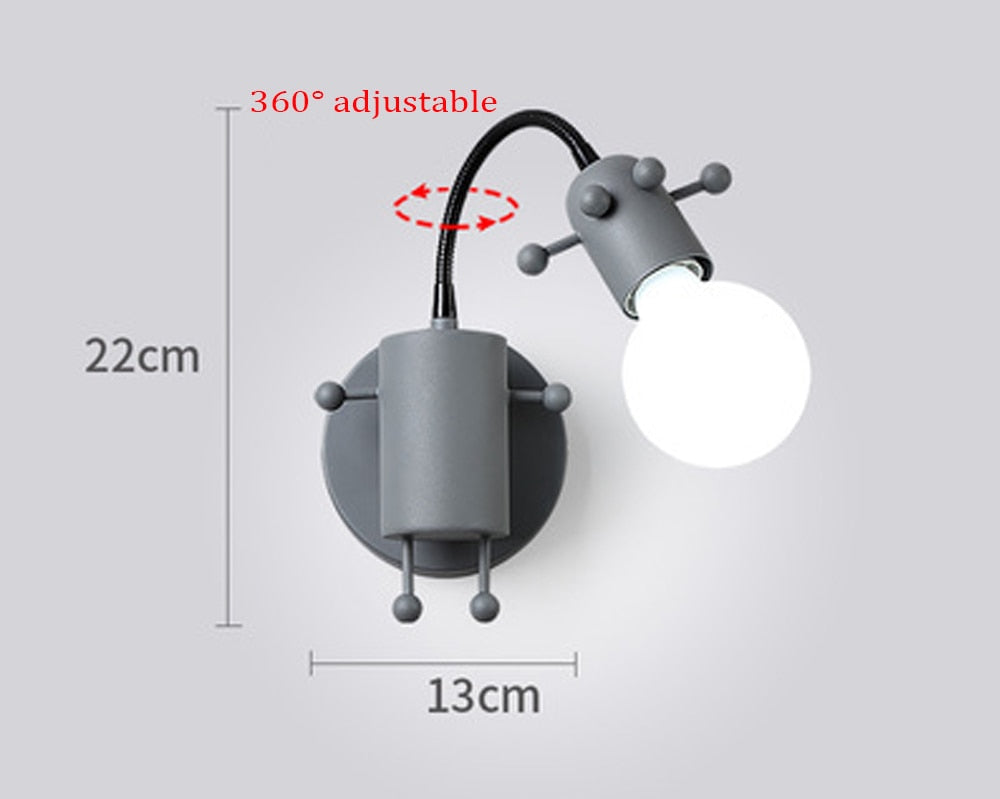 Lampes de fourmis de robot en métal de minimalisme créatif moderne pour des enfants