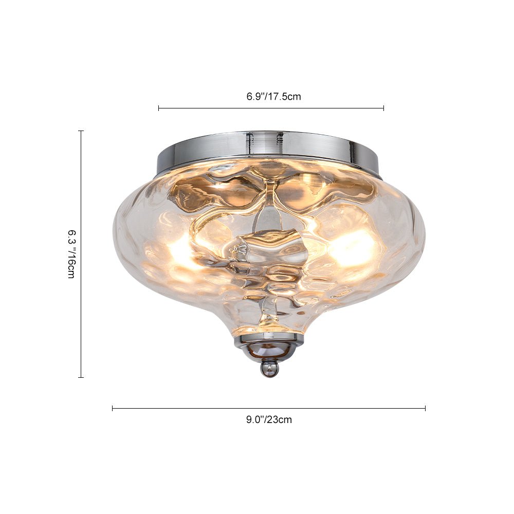 Gráfico de dimensiones para la lámpara de techo empotrada de dos luces