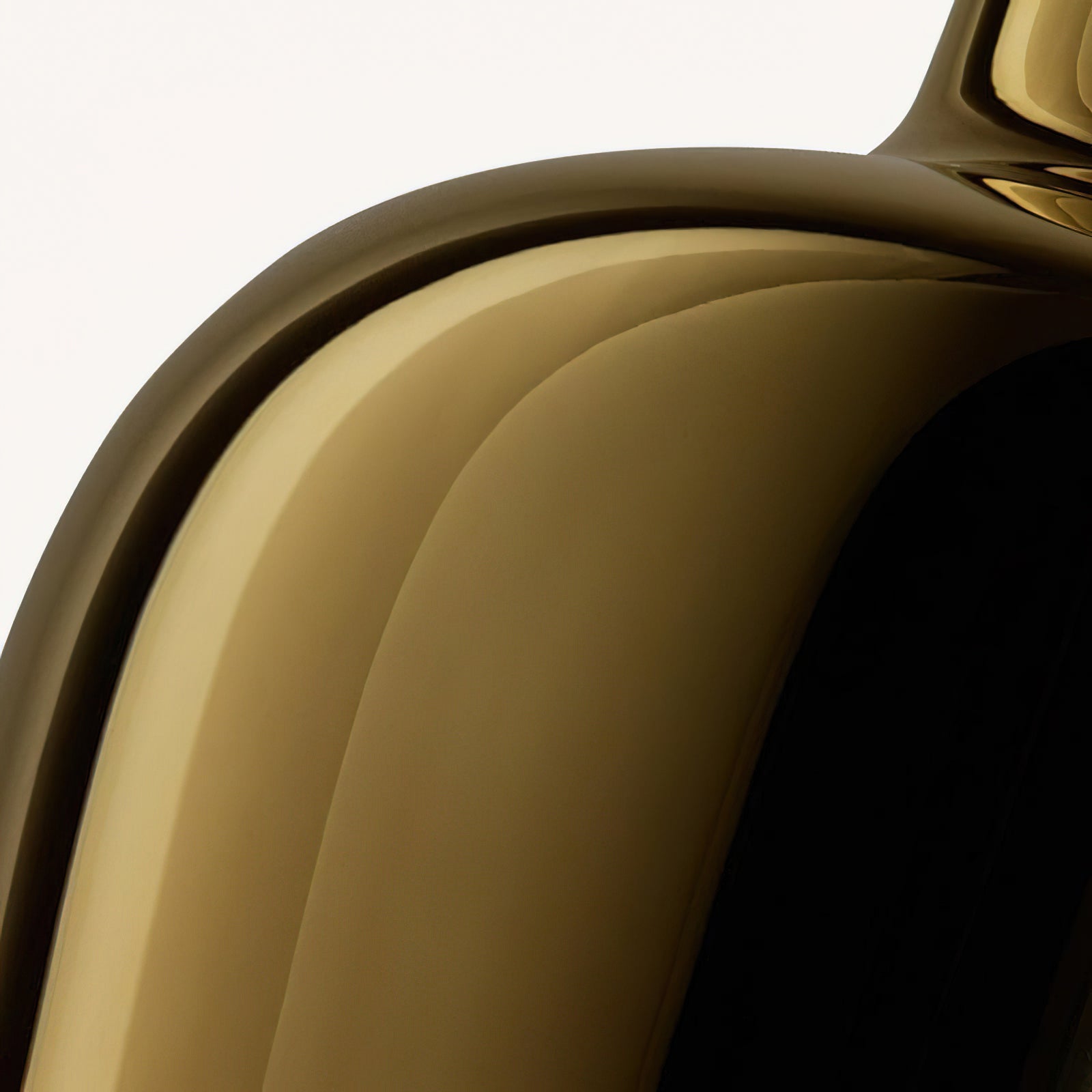 Reflective curved metal detail of the pendant shade