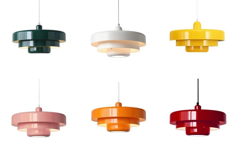 Bakelieten hanglamp met Bauhaus stijl glas – Pled
