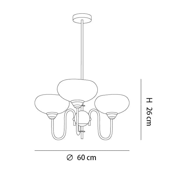 Plafonnier Luna en verre blanc crème à bulles (3 tailles)