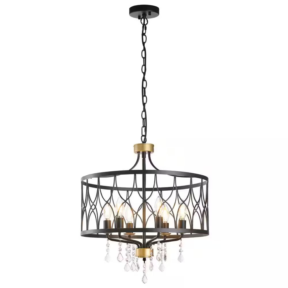 Callum Farmhouse Metalen Kooi Kroonluchter met 6 Lampen3.jpg__PID:8973e310-0559-4f5a-a3e9-8bff521cb39f