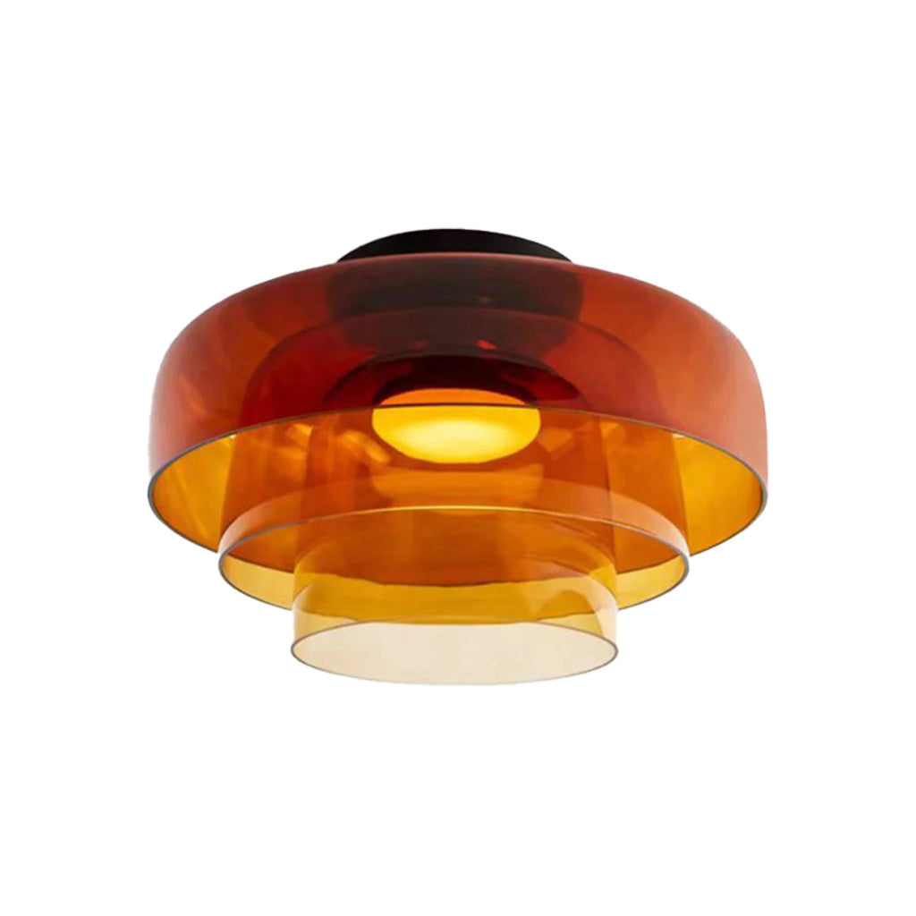 Deckenleuchte aus dreilagigem Glas mit Scheiben, Bernstein sku.jpg__PID:29e81147-620b-4959-8f19-1c2323352838