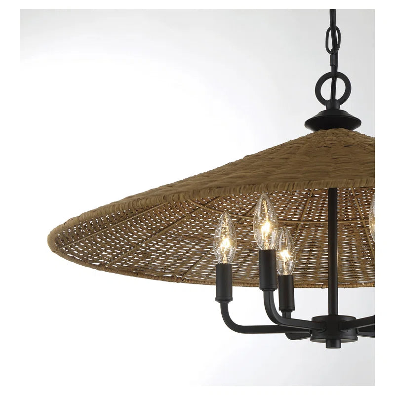 American Country Black 6 Light Rattan Cone Pendant Light (3).webp__PID:a240697a-8b0d-4ec5-9793-1304df1d4d3a