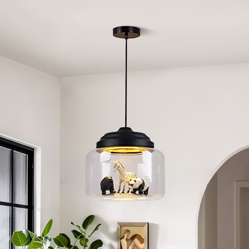 Calliope Zoo Glass Pendant Light-sku-black.jpg__PID:654918a2-491c-495b-ba4f-d8a1e17b6def