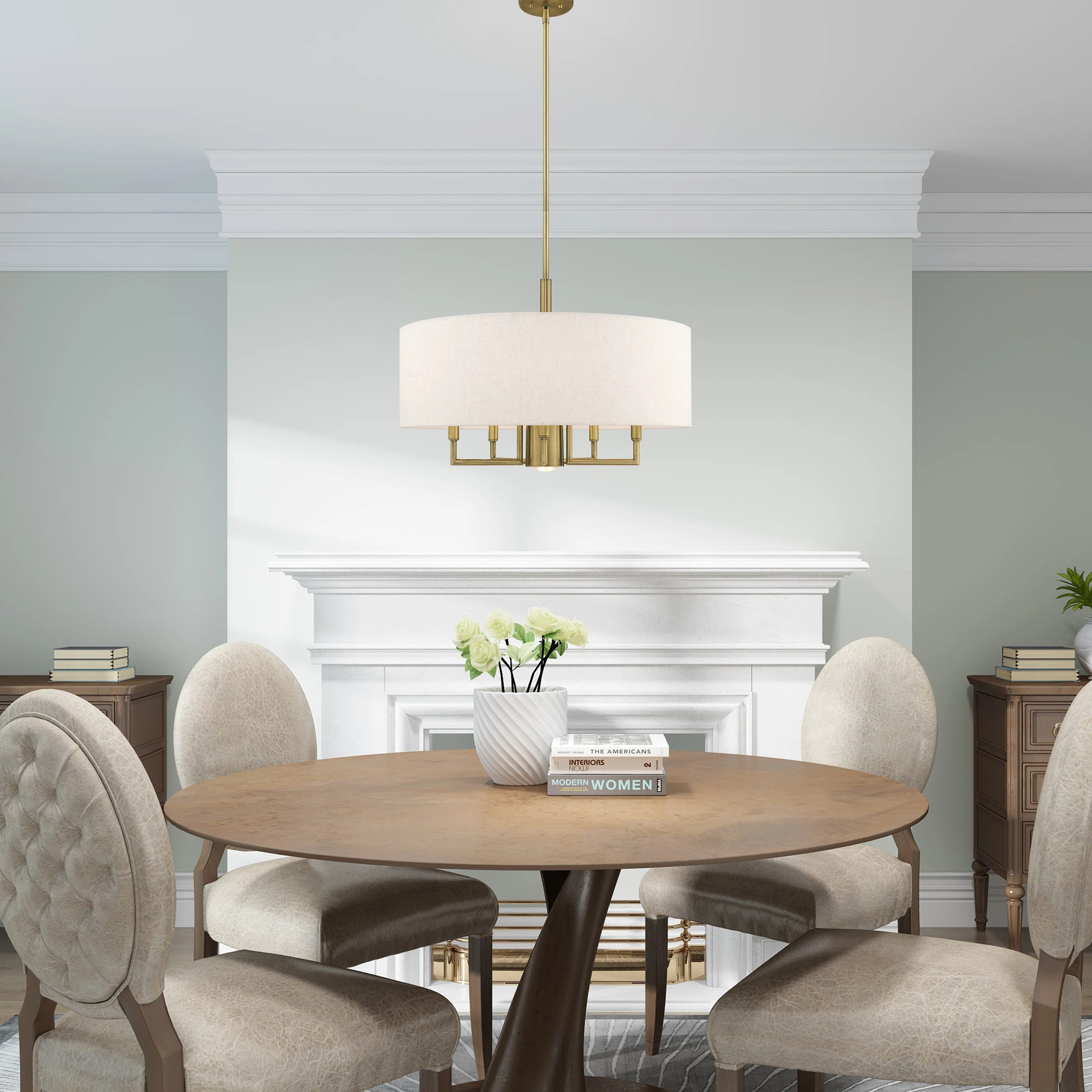 Lampadario a tamburo in tessuto a 6 luci Leif Contemporary Scene2.webp__PID:3b9544b0-cb88-4694-9248-3a2431268008