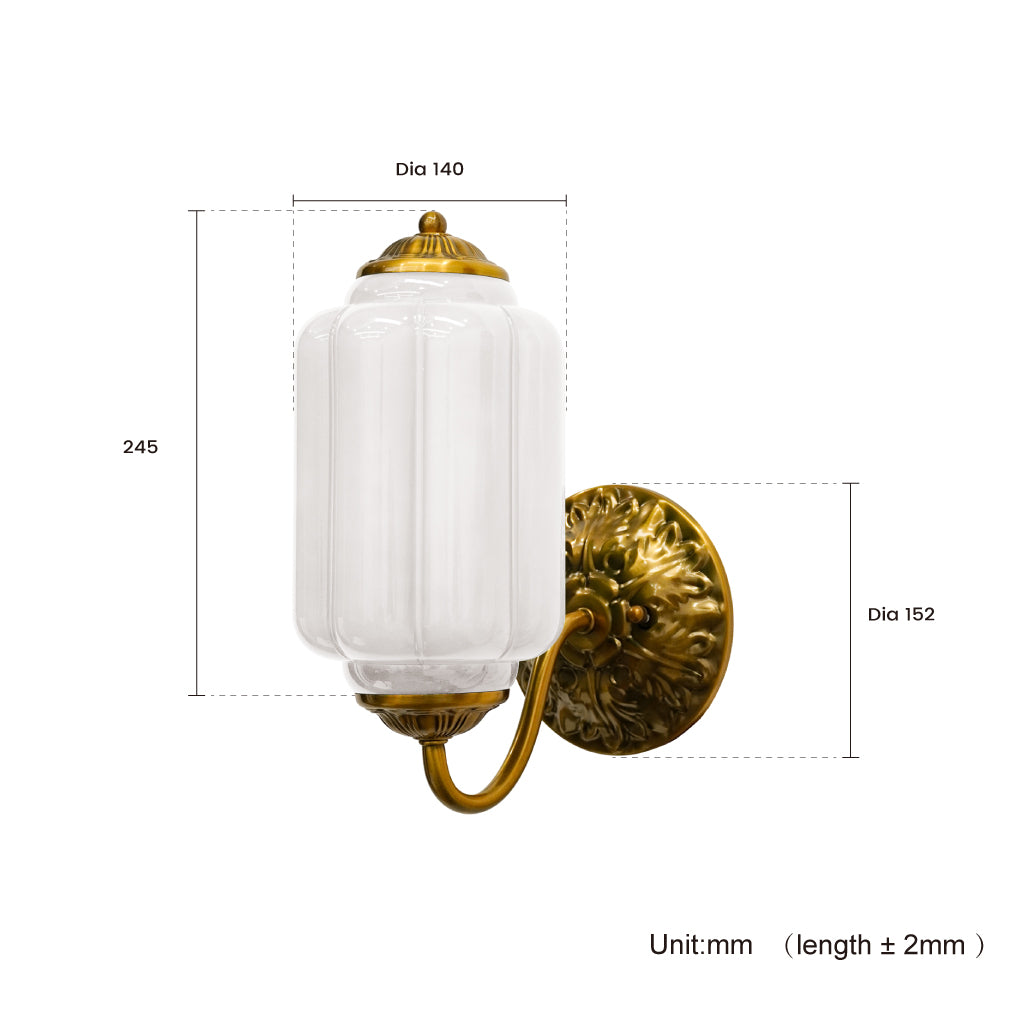 Aplique de parede vintage em latão com vidro opalino Isabella detail5.jpg__PID:b4980f3d-c057-412d-b2a0-74265e334a55