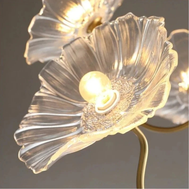 Plafonnier en verre Nivara Pastoral Feuille de lotus