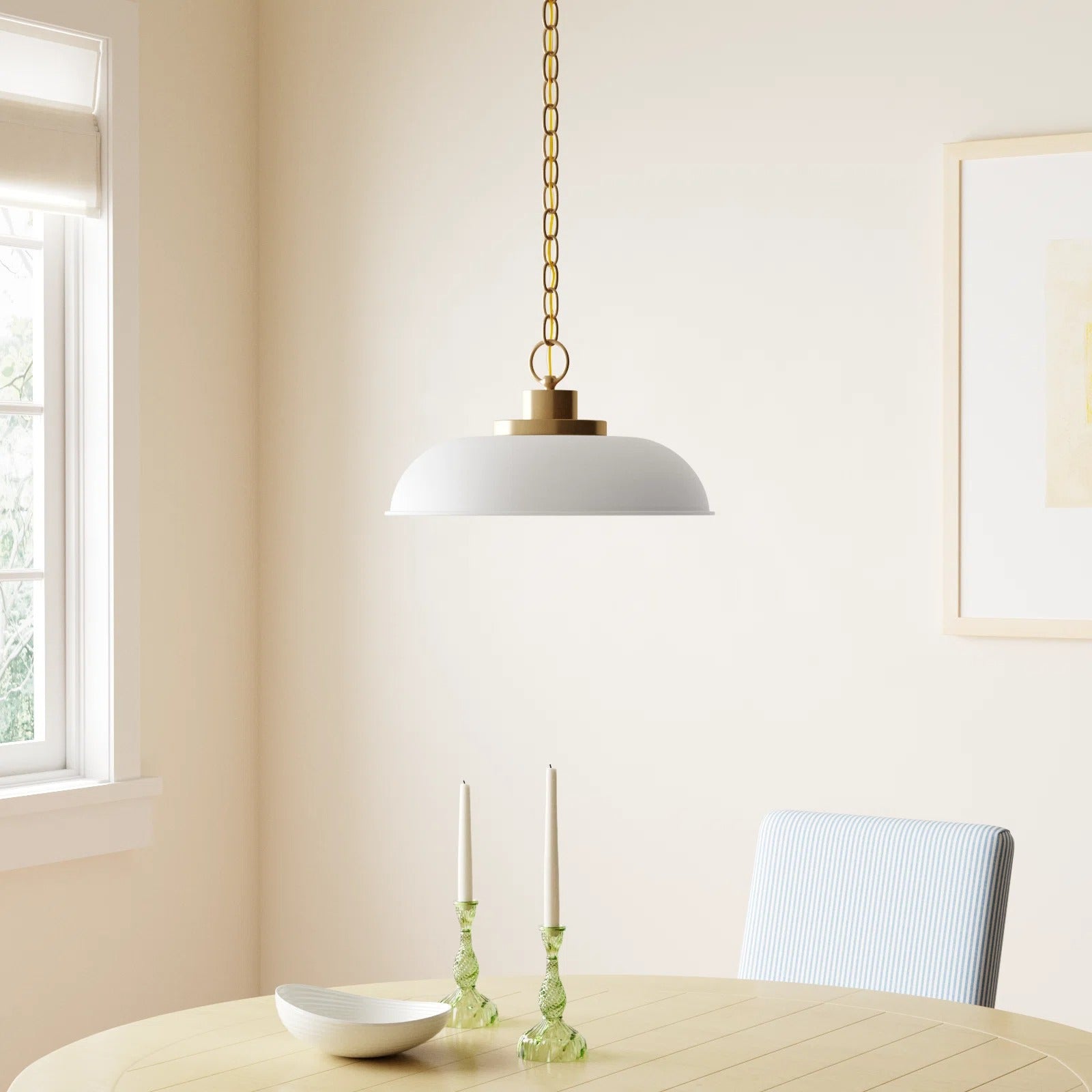 Briony Modern White Metal Dome Pendant Light Scene2.webp__PID:d8481177-620b-4731-97af-c617f7a04cda