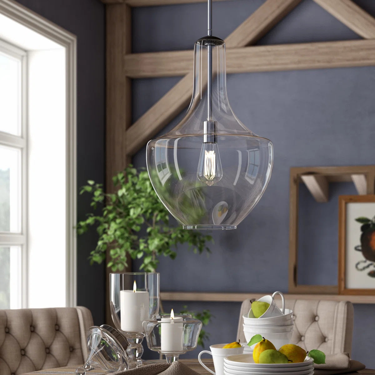 Lámpara colgante individual ajustable de cristal estilo campana de granja moderna Cedra 3.4.webp__PID:c3c8574a-8cec-455f-844a-f9d0b54a57d9