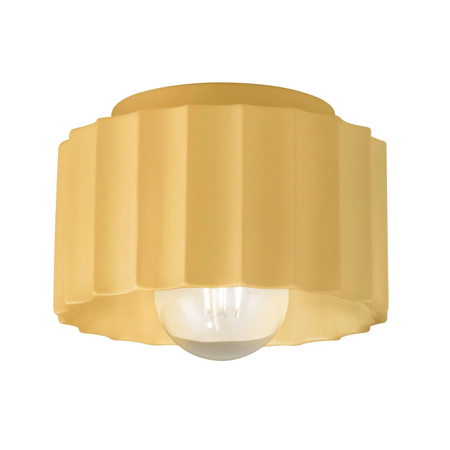 Muted yellow Idris Modern Porcelain Fluted Flush Mount Ceiling Light.webp__PID:4fe49f89-6355-41f3-b1eb-1d8488951ce3
