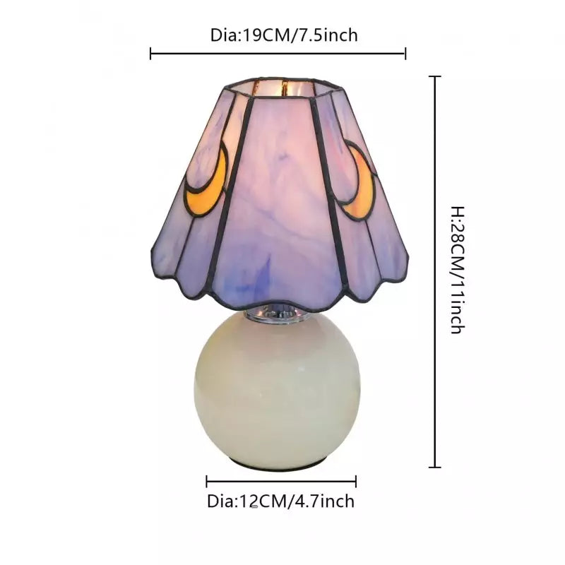 Fiorella Mushroom Moon Tiffany Buntglas-Tischleuchte 尺寸图.webp__PID:ac263dc7-3765-40f7-b186-a8f8900c4d41