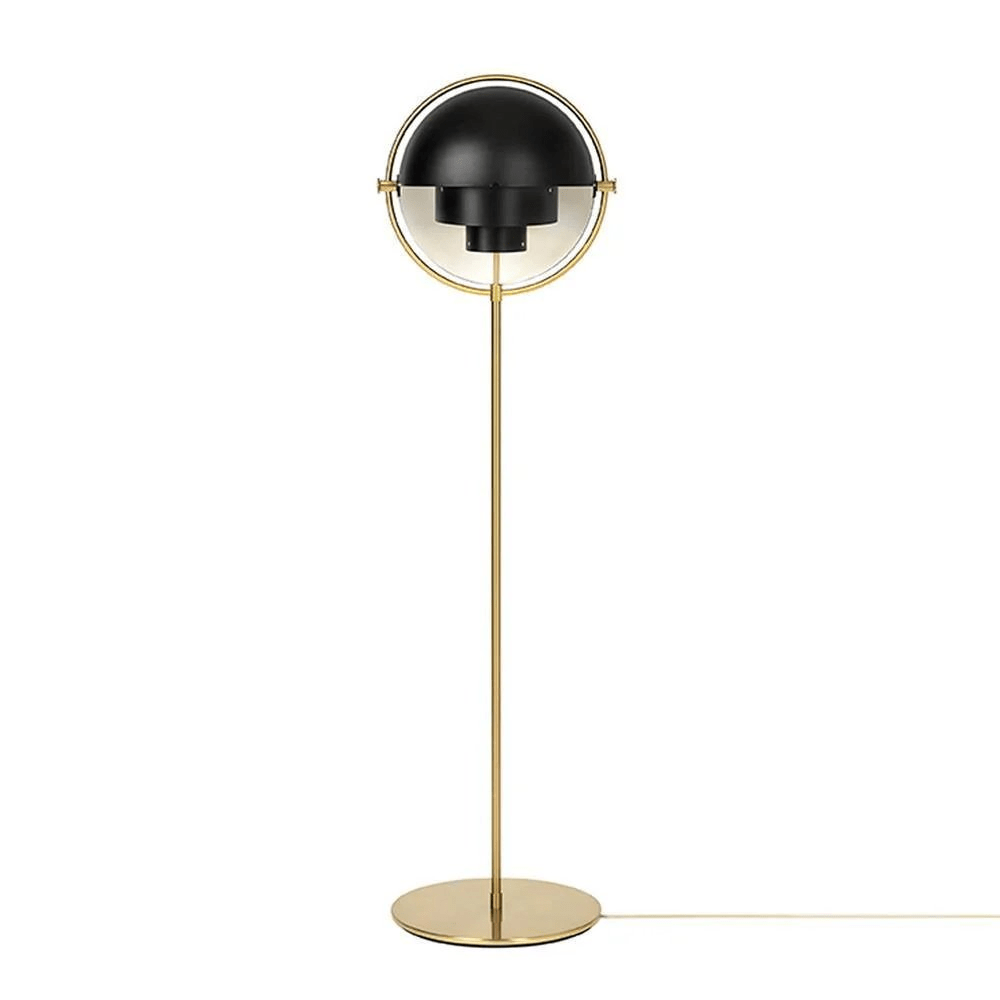 Chrome and white Deformed Ball Floor Lamp finish
