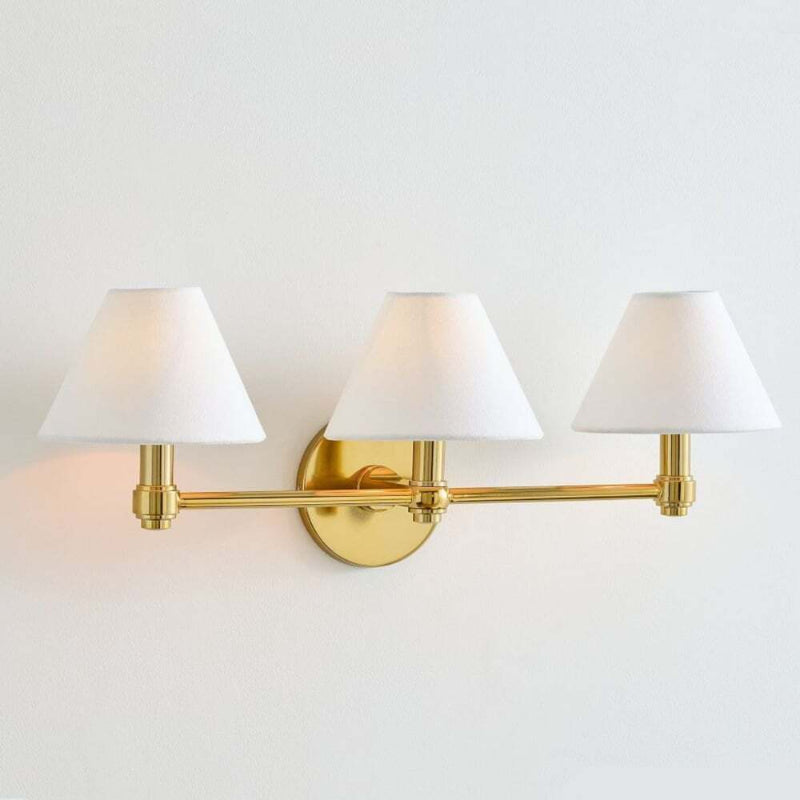 Everett 3-light Modern Fabric Cone Shade Metal Wall Sconce (18).webp__PID:c128f2cd-7ae8-4640-98ab-e97613c80555