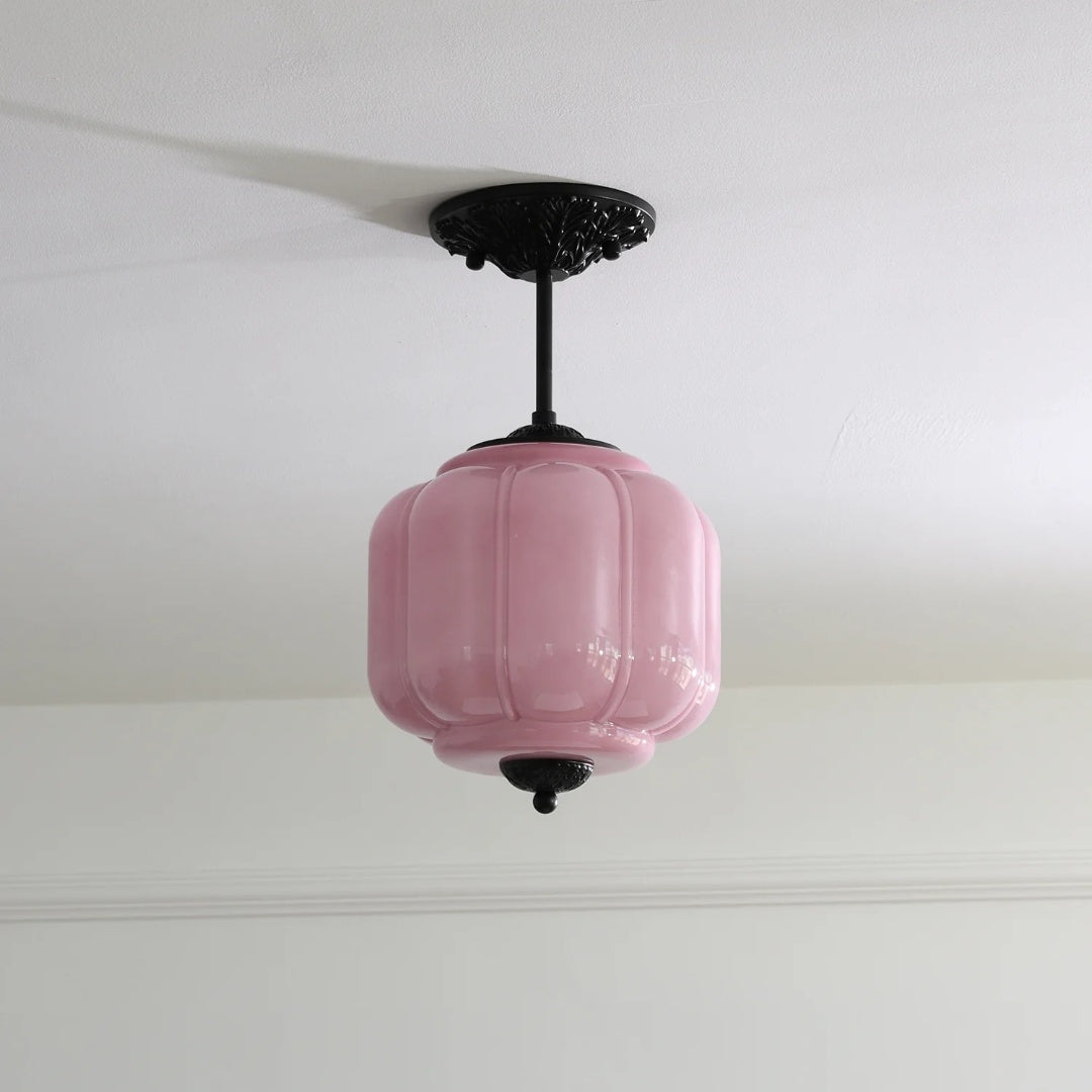 Alana Vintage Cream Glass Pumpkin Ceiling Light pink.jpg__PID:5bcba0c3-2c43-48c5-b3d2-4891bbe587b1