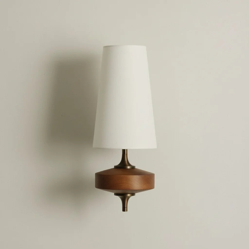 Kaelen Vintage Fabric Tapered Accent Wall Sconce 1 head white sku2.webp__PID:d0b89938-7572-421e-9fb6-688b2ea26ed9