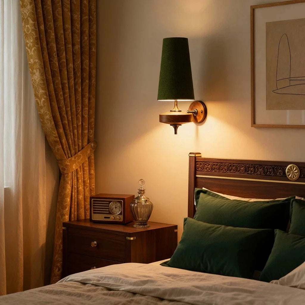 Kaelen Vintage Fabric Tapered Accent Wall Sconce green3.webp__PID:87c5f505-b27c-459c-848b-a541ecaff8bd