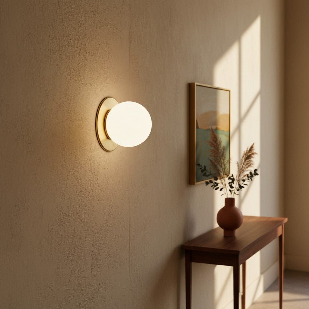 Nria Classic Minimalist Brass Glass Orb Wall Sconce 4.jpg__PID:a0dad2f0-f4ca-4830-a3f9-eed516e4a10b