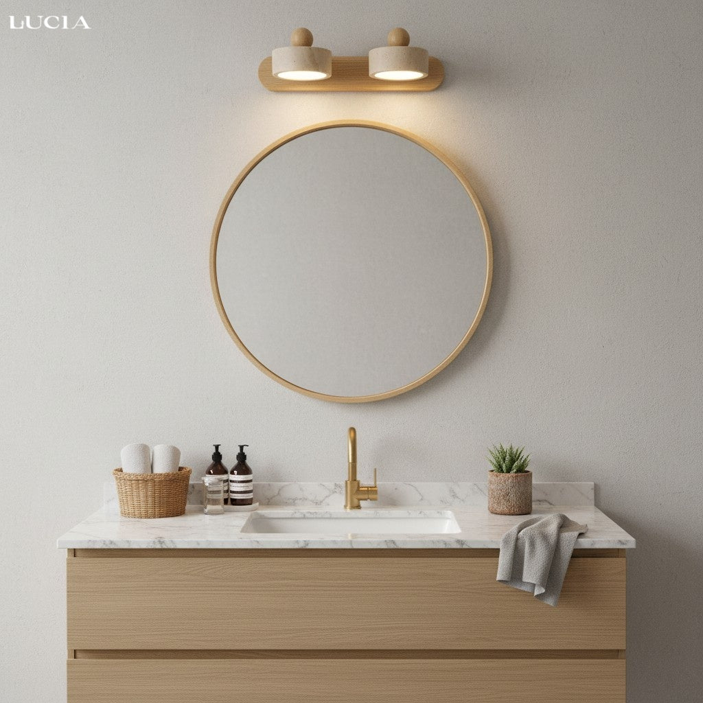 Dēmētēr Contemporary Natural Travertine Wood Wall Sconce (1).jpg__PID:34953d07-bbd1-4137-8053-f25d28b04e96