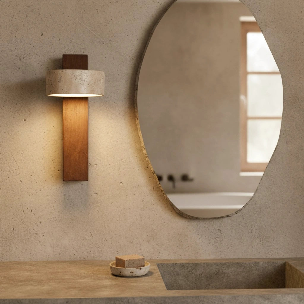 Shawna Wabi Sabi Natural Travertine LED Wall Sconce12.webp__PID:fb9b4114-2a7a-490d-b63f-e16266bebee8