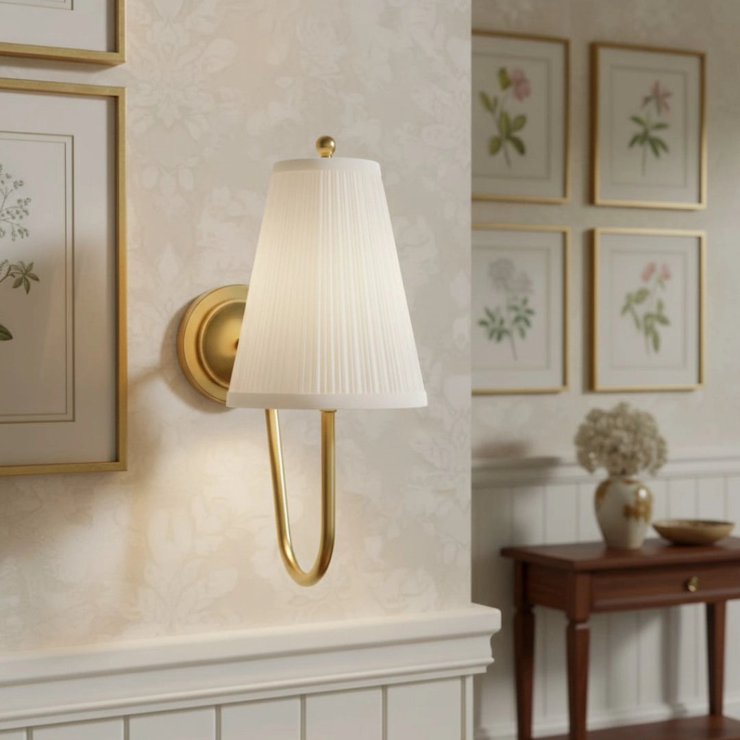 Augusta Vintage Brass Pleated Linen Wall Sconce6.webp__PID:abe8b871-61c1-492c-ac63-01819afb78df