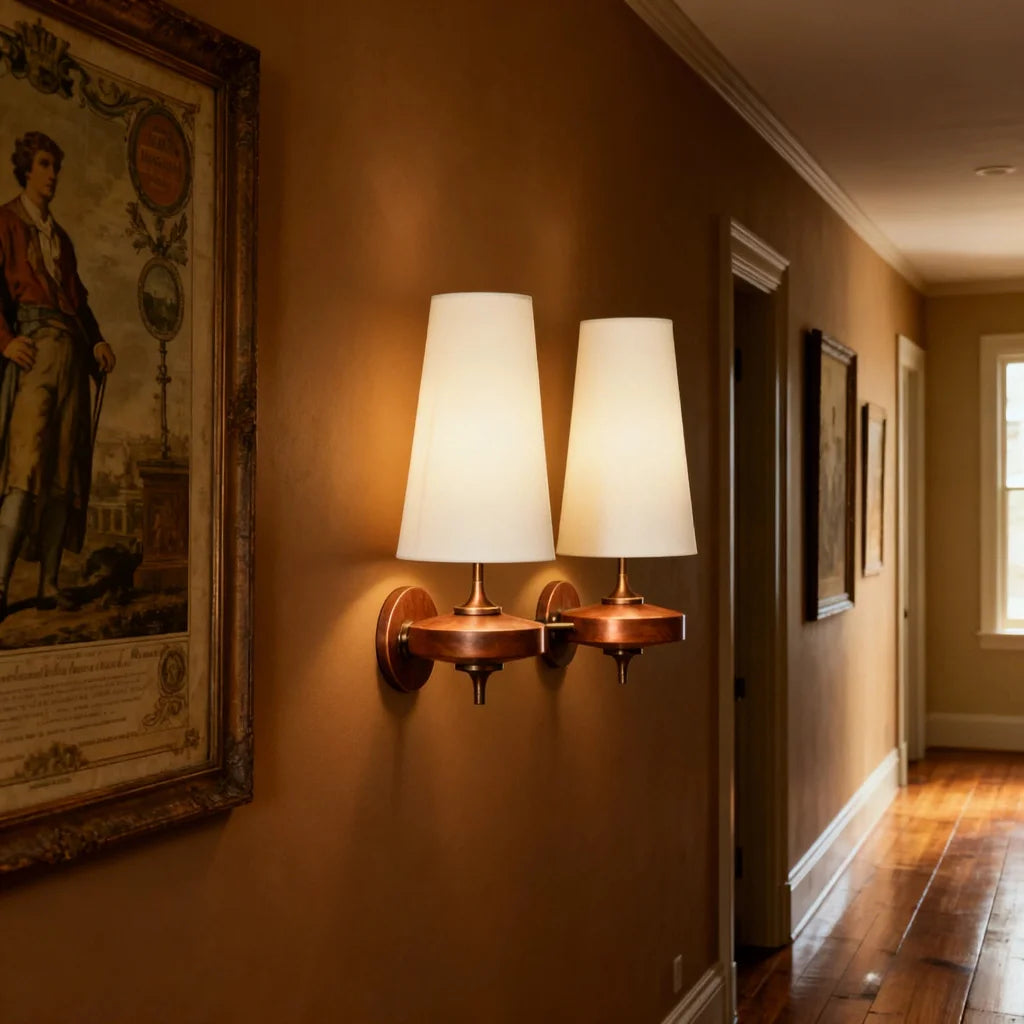 Kaelen Vintage Fabric Tapered Accent Wall Sconce white11.webp__PID:20f8aee7-92ce-4088-9ccb-6692b0a1088f