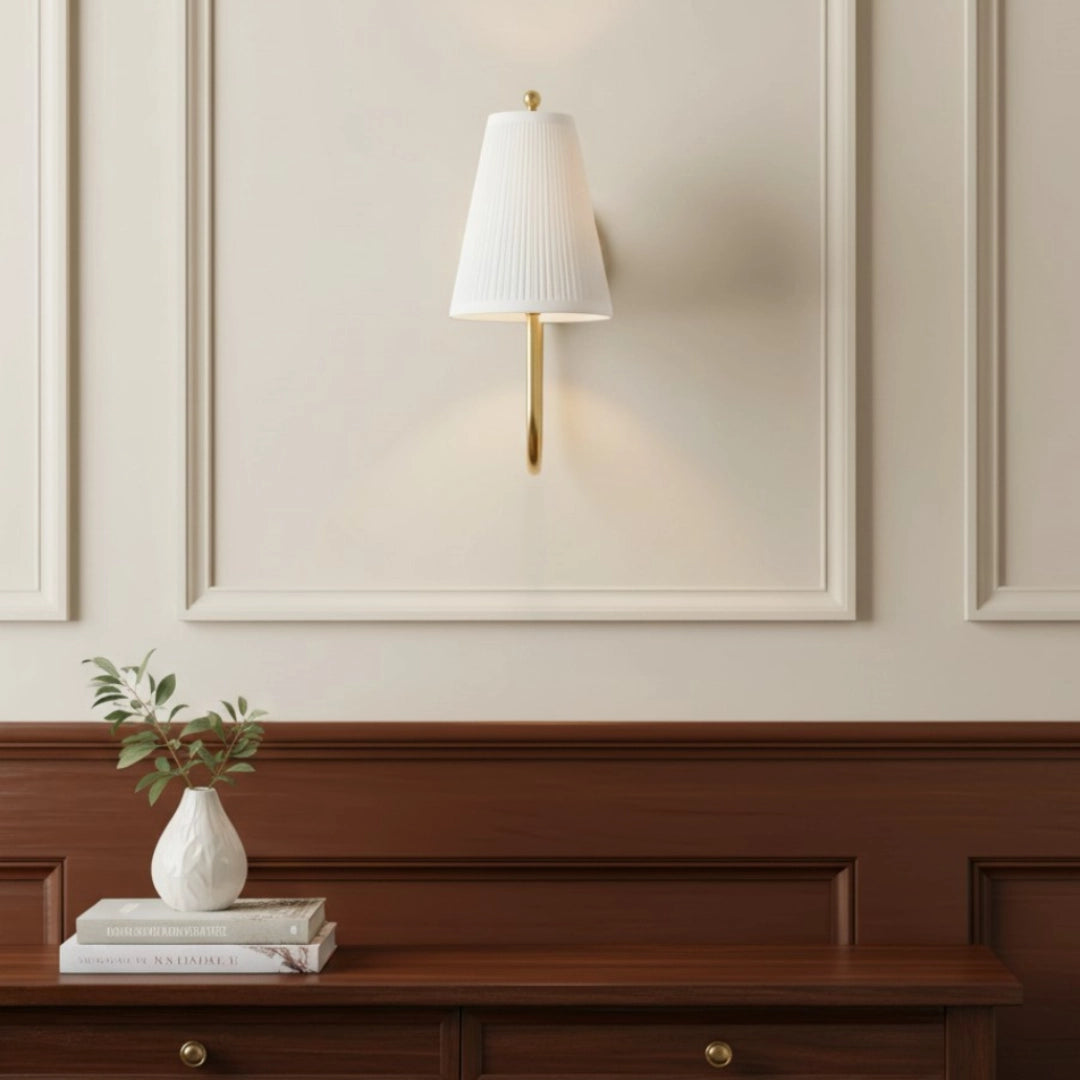 Augusta Vintage Brass Pleated Linen Wall Sconce8.webp__PID:b87161c1-692c-4c63-8181-9afb78df6557