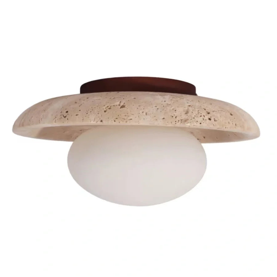 Alaey Modern Travertine Glass Round Dome Ceiling Light sku.webp__PID:ae94b483-4d16-41ff-b34e-18037c63163e