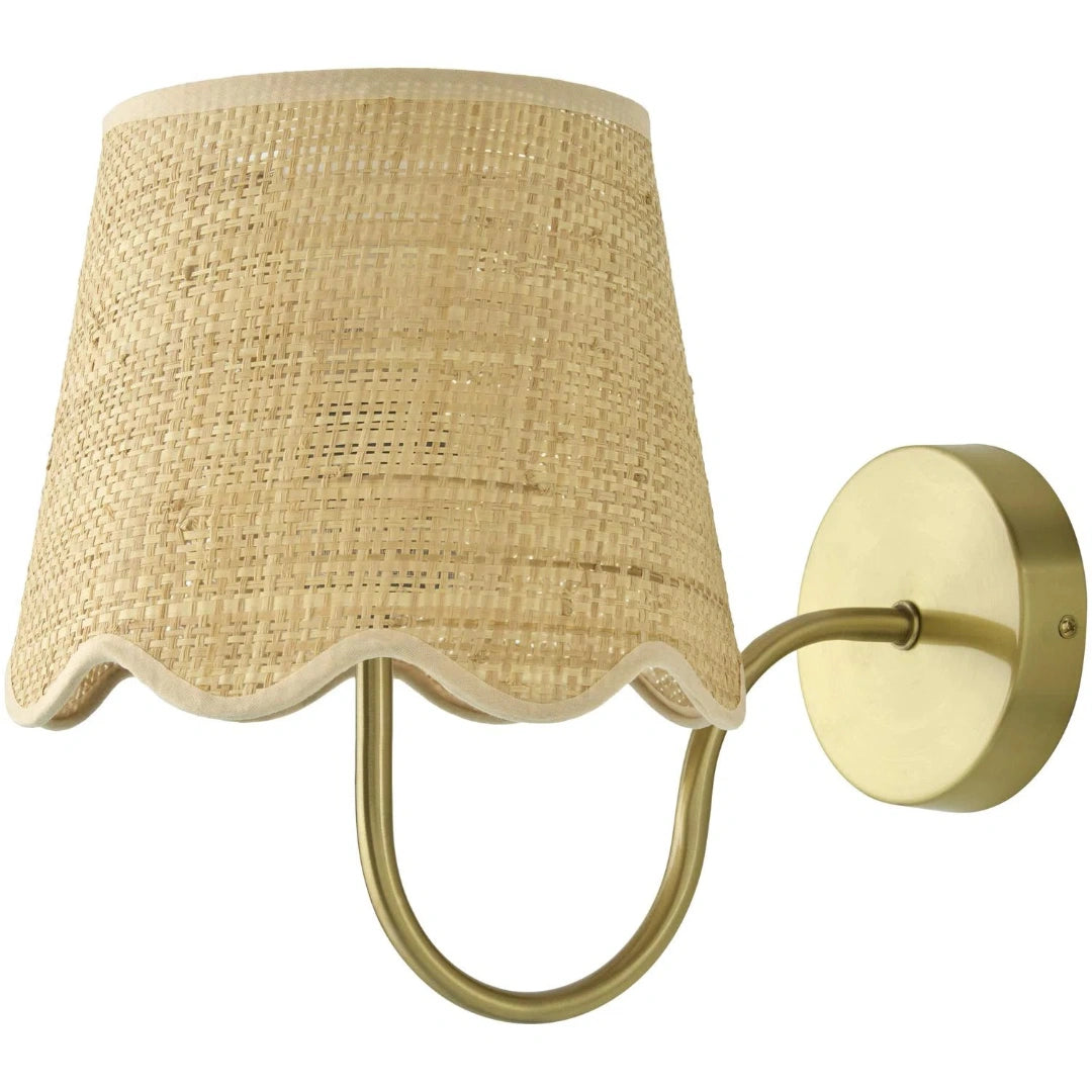 Tracie Farmhouse Rattan Drum Wall Sconce off gold.webp__PID:070690bc-5246-44d1-b7d3-f88c10ce51ec