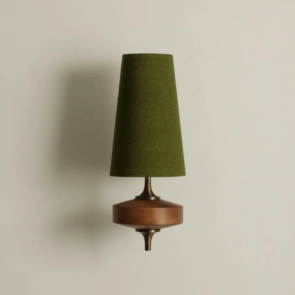 Kaelen Vintage Fabric Tapered Accent Wall Sconce 1 head green sku.webp__PID:0456e1fe-92a6-4413-87c5-f505b27c059c