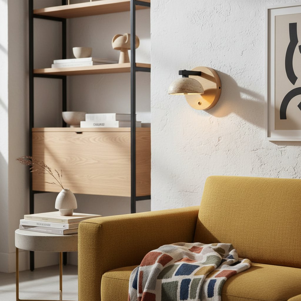 Riley Vintage Travertine Wood Round Wall Sconce1.webp__PID:4869d564-8d40-407f-8c2b-8c9bc6154e32