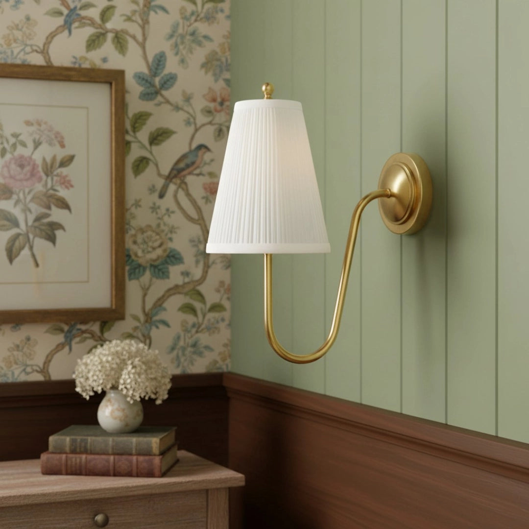 Augusta Vintage Brass Pleated Linen Wall Sconce9.webp__PID:7161c169-2c6c-4301-819a-fb78df655720