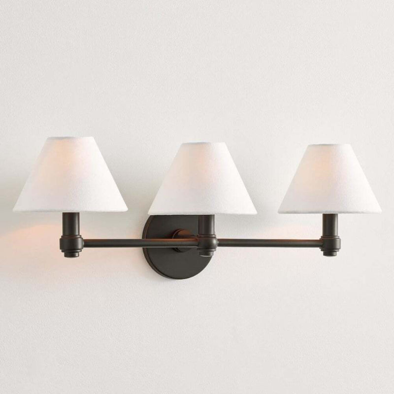Everett 3-light Modern Fabric Cone Shade Metal Wall Sconce (16).webp__PID:0ca1c128-f2cd-4ae8-b640-98abe97613c8