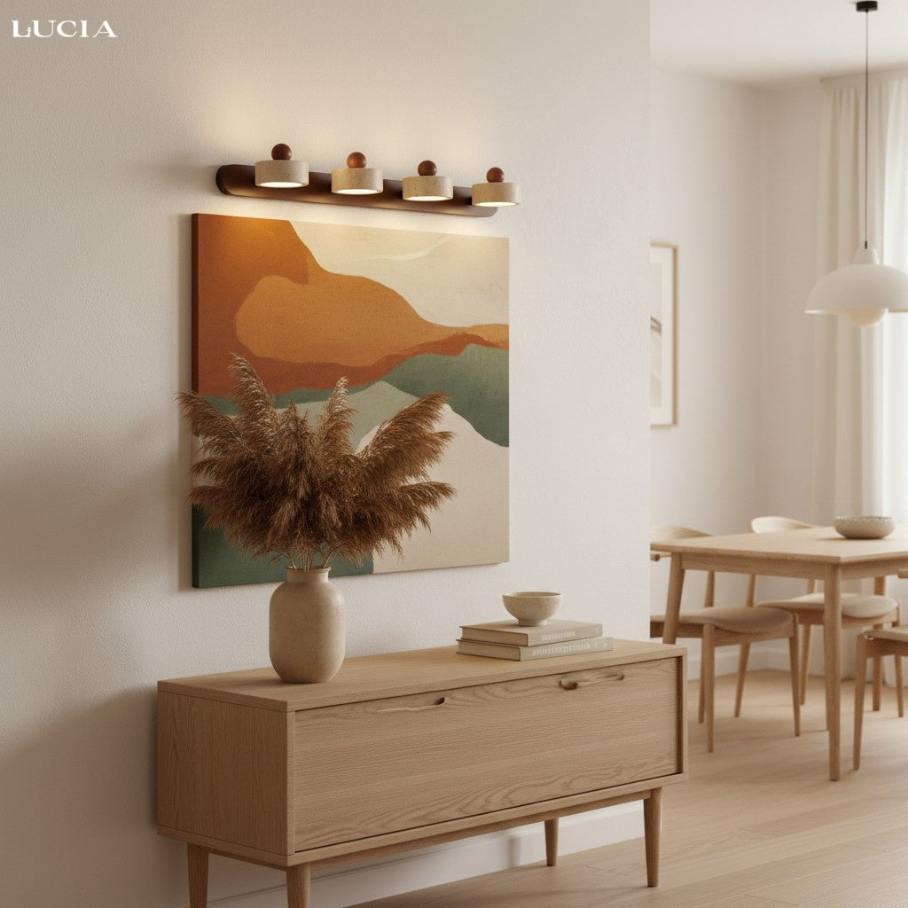 Dēmētēr Contemporary Natural Travertine Wood Wall Sconce (15).jpg__PID:4e96b64b-3825-421d-867d-ec1c0fc223a2